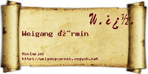 Weigang Ármin névjegykártya